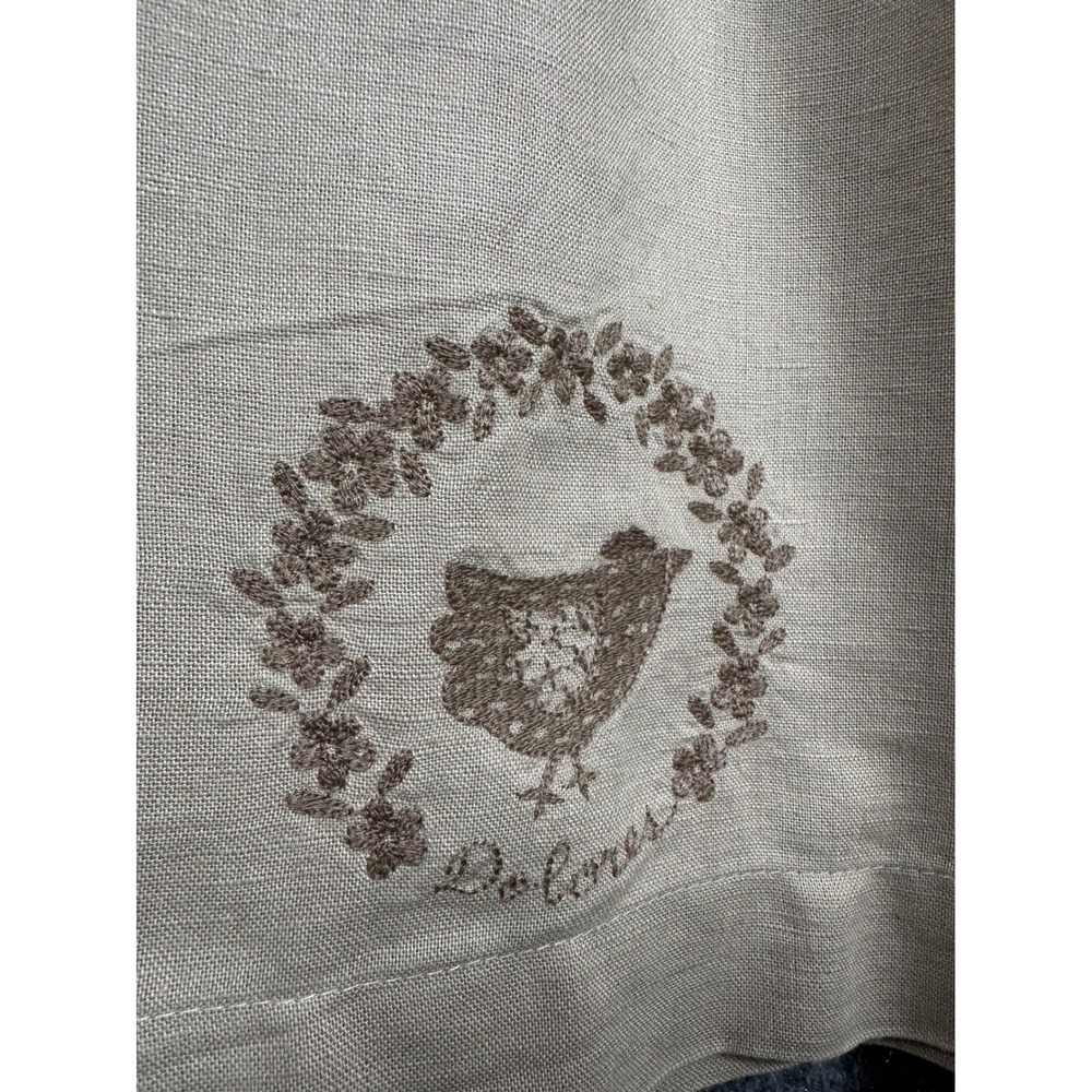Gudrun Sjoden‎ Linen Organic Cotton Dress Beige Embroidered Midi Size M Cottage - Picture 10 of 14